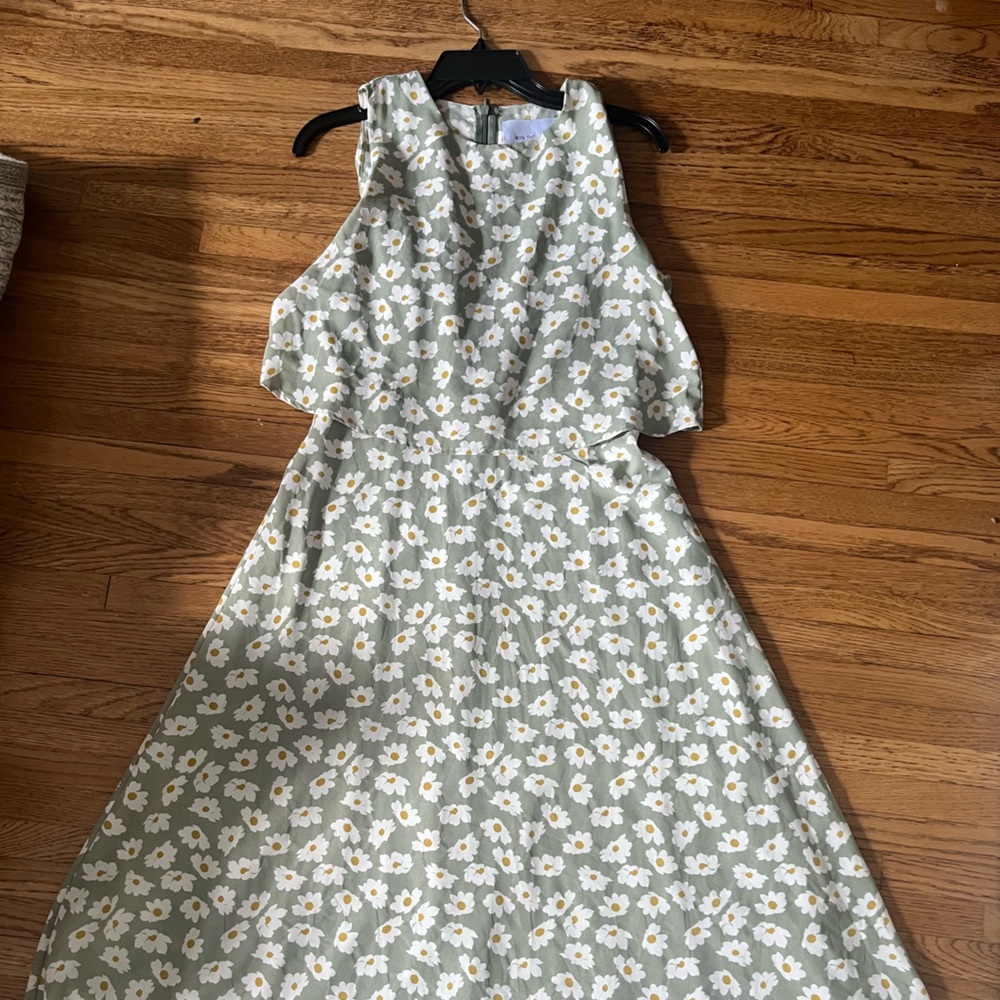 Floral Green Midi Dress